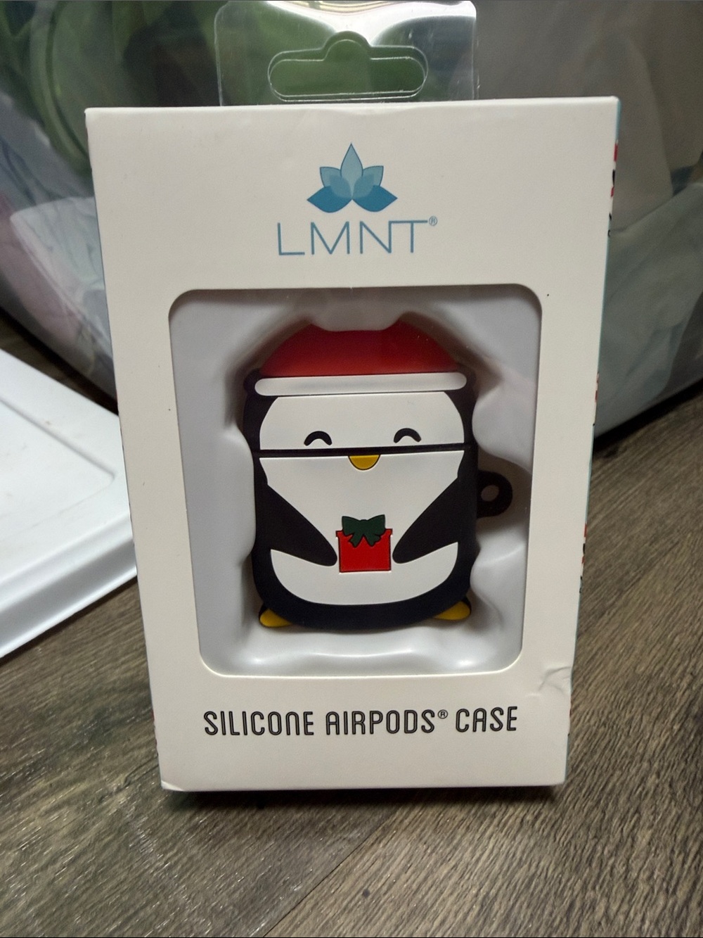 LMNT Black & White Penguin Silicone AirPods Case